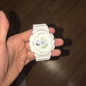 White g-shock watch